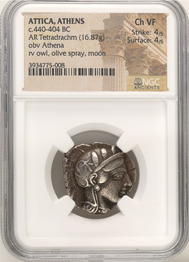 Grecja. Attica - Ateny. AR – tetradrachma 454-404 pne NGC VF
